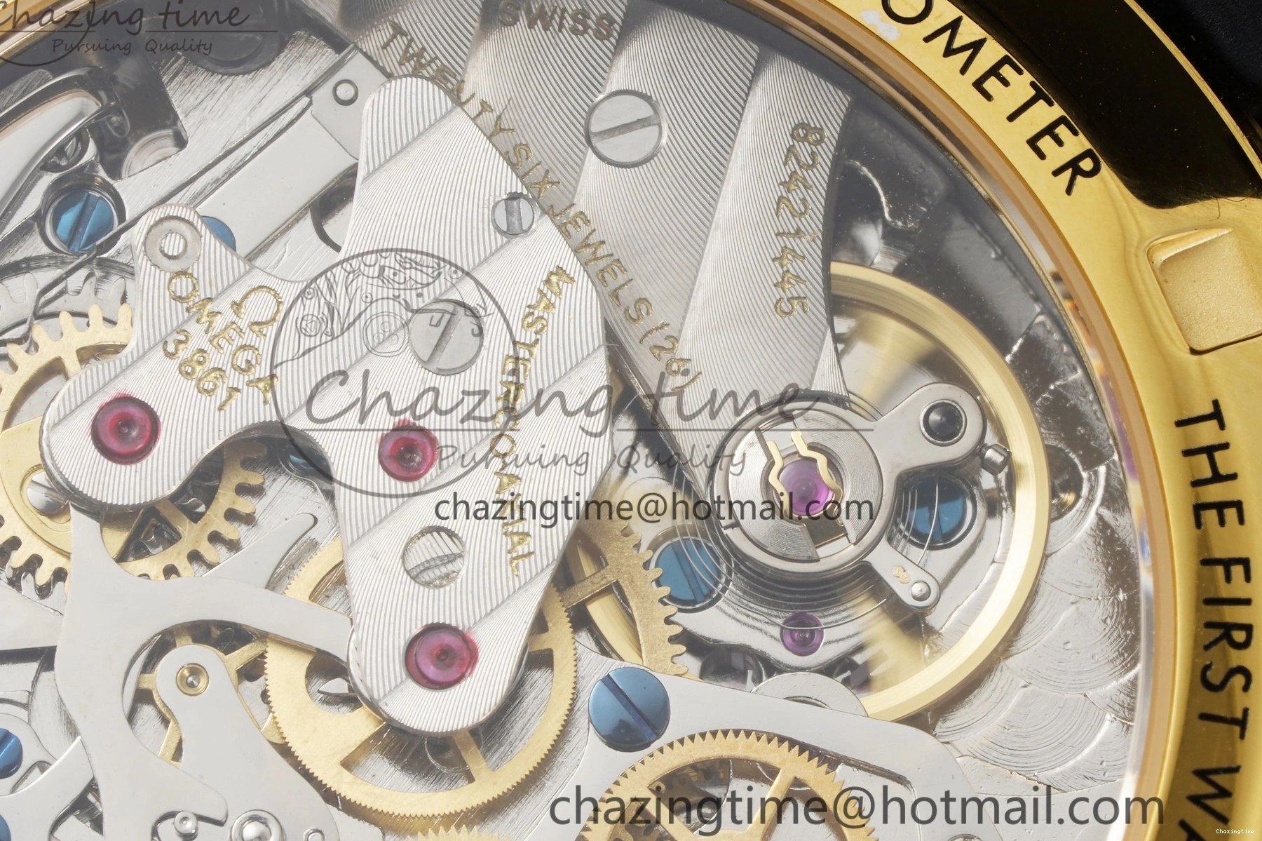 0327 TimelessDesign Speedmaster Moonwatch in Moonshine Gold YG RMF Best Edition YG Dial on Black Rubber Strap Manual Chrono 7834